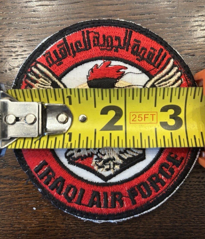 Iraqi Air Force ~3.5” Red Patch - New / Hook Back