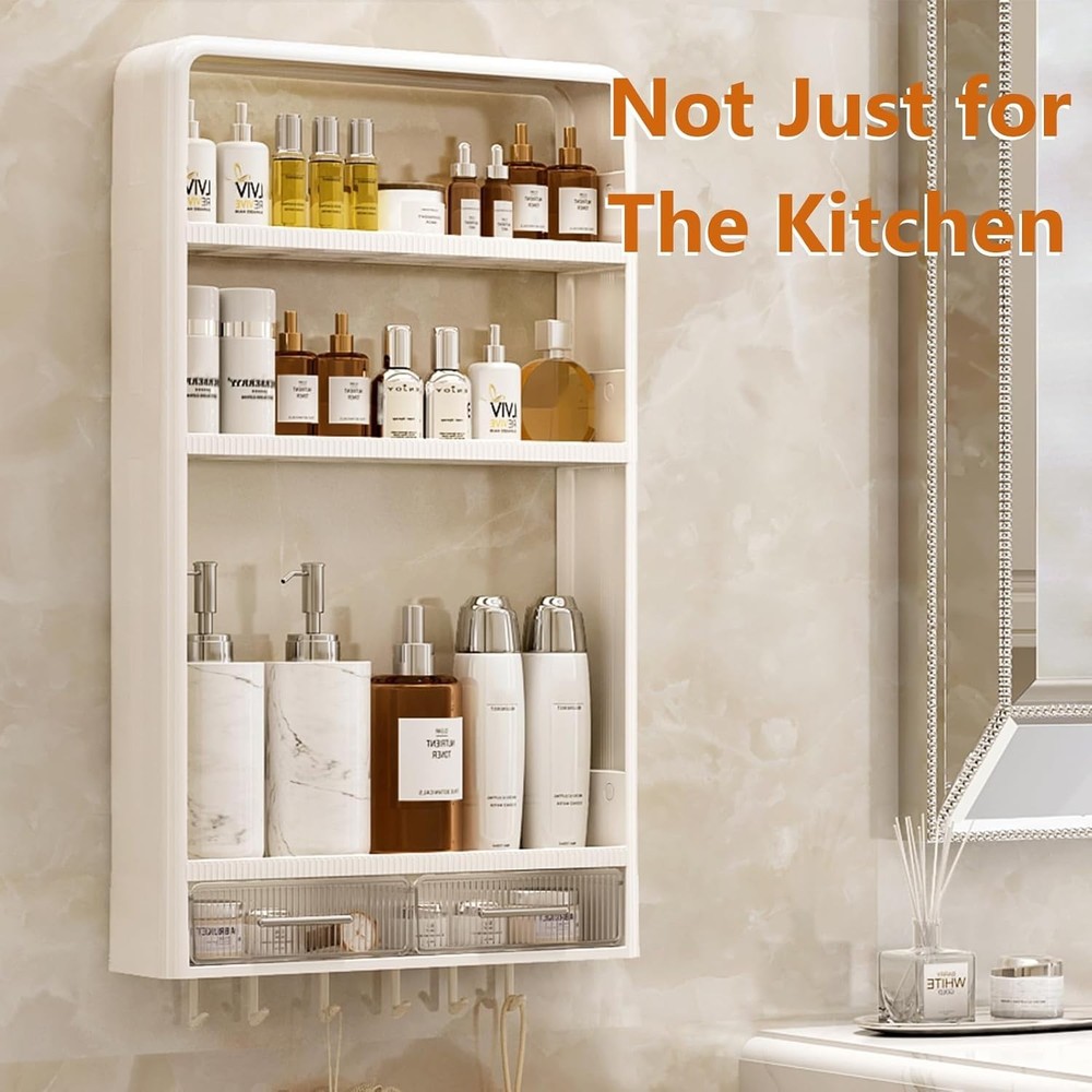 Versatile 3-Tier Kitchen Shelf Organizer with Sealed Drawers - Easy Installation