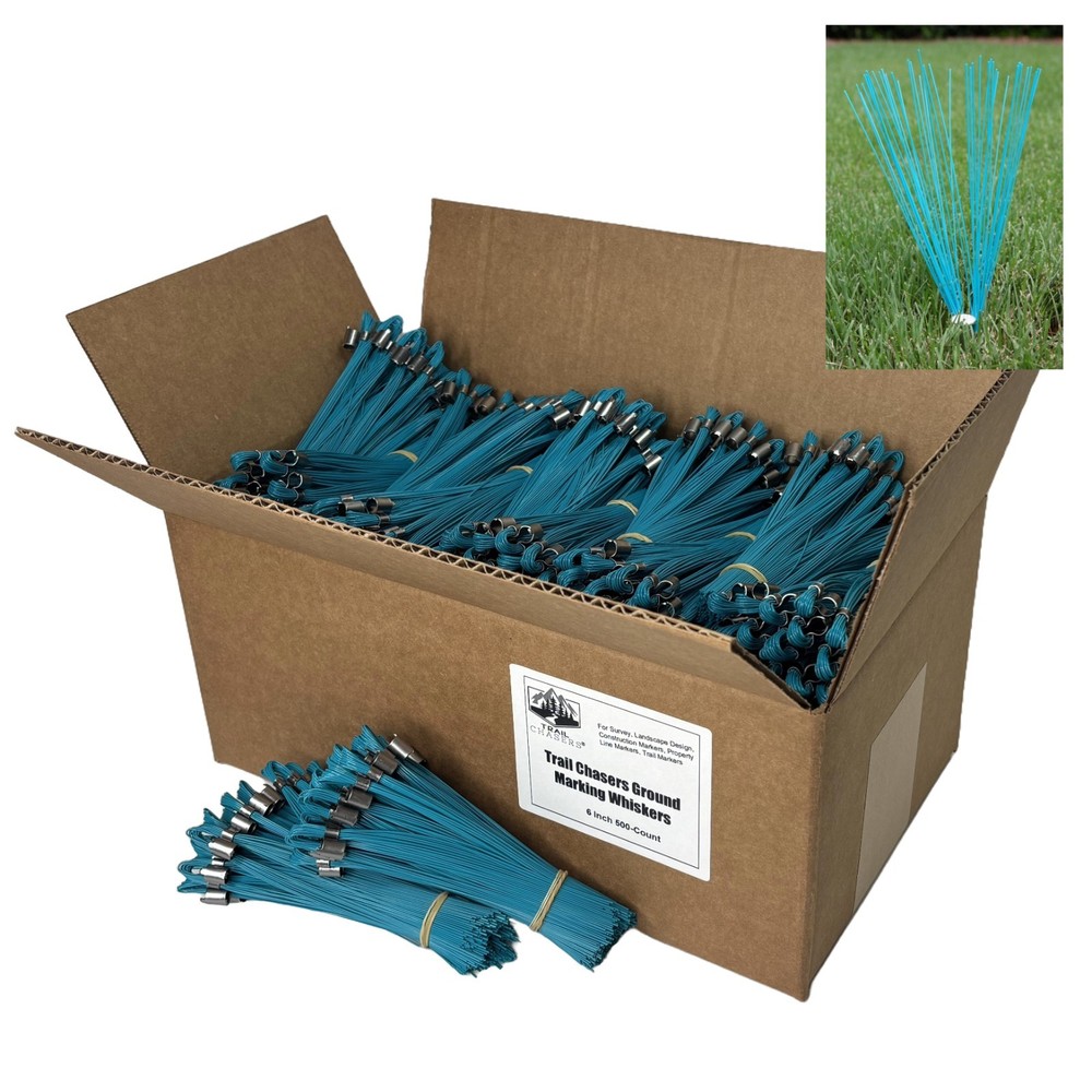 Trail Chasers Blue 6" Marking Flags 500 Pack Survey Construction Landscaping