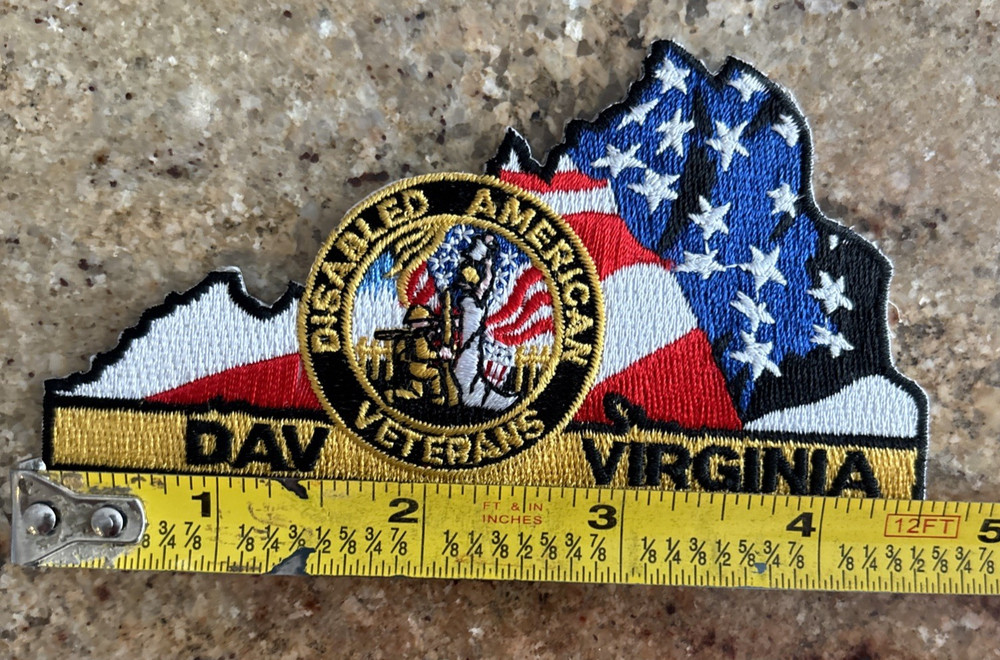 JACKET PATCH, DISABLED AMERICAN VETERANS DAV VIRGINIA USA FLAG