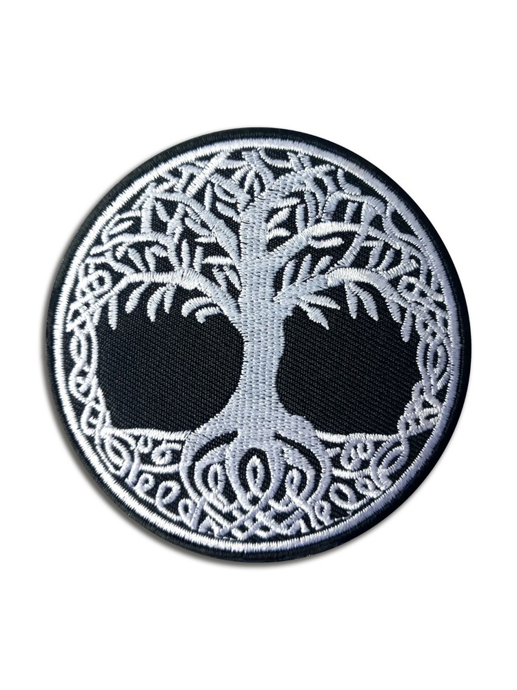 Tree of Life - White - Embroidered Patch 3" - Hook and Loop - Tactical Patch