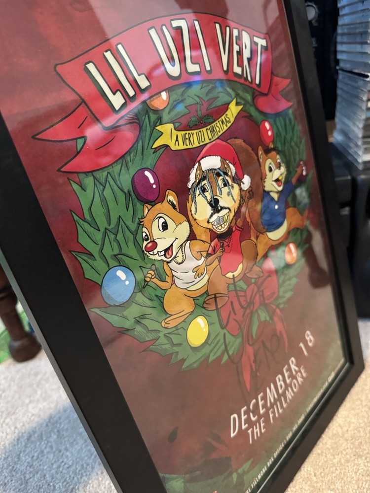 Lil Uzi Vert Autographed 11x17 Concert Poster 2017 Chipmunks Fillmore Framed