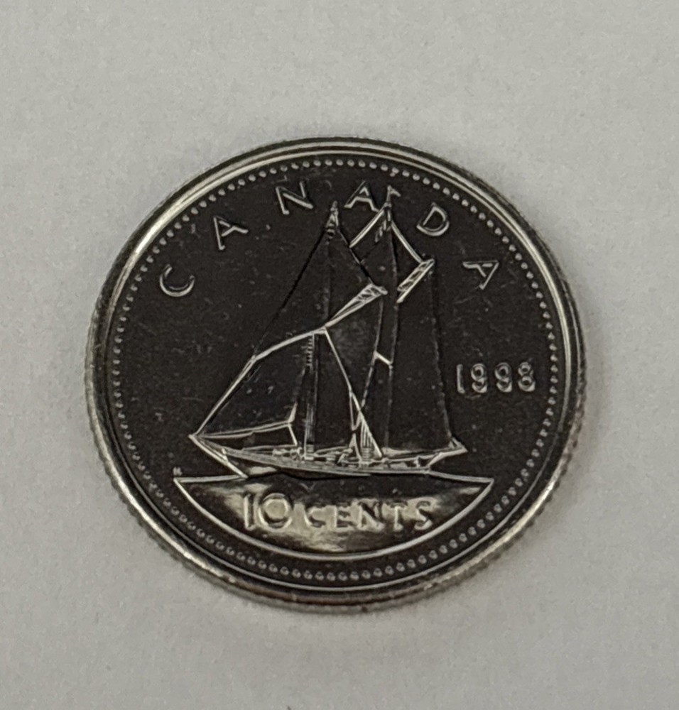 1998W Canada 10 Cents “PROOF LIKE” DIME COIN