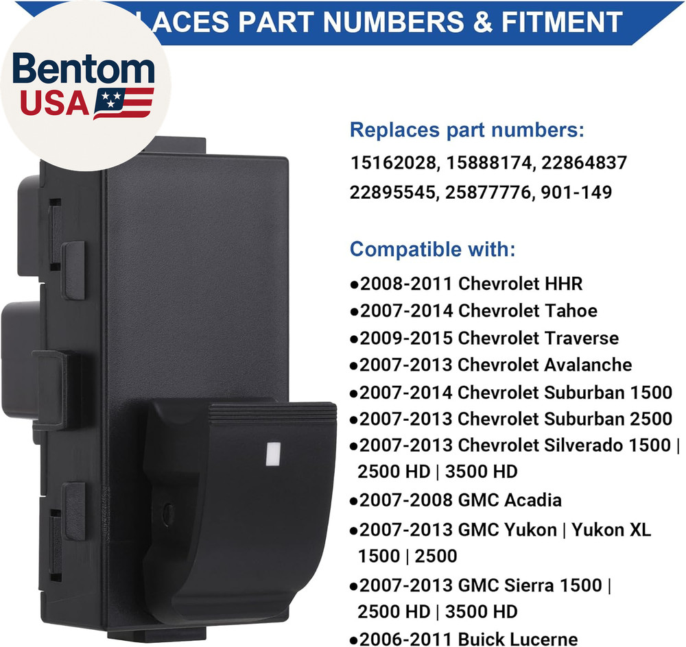 2Pcs Passenger Power Window Switch Control Button, Compatible with 2008-2011 Che