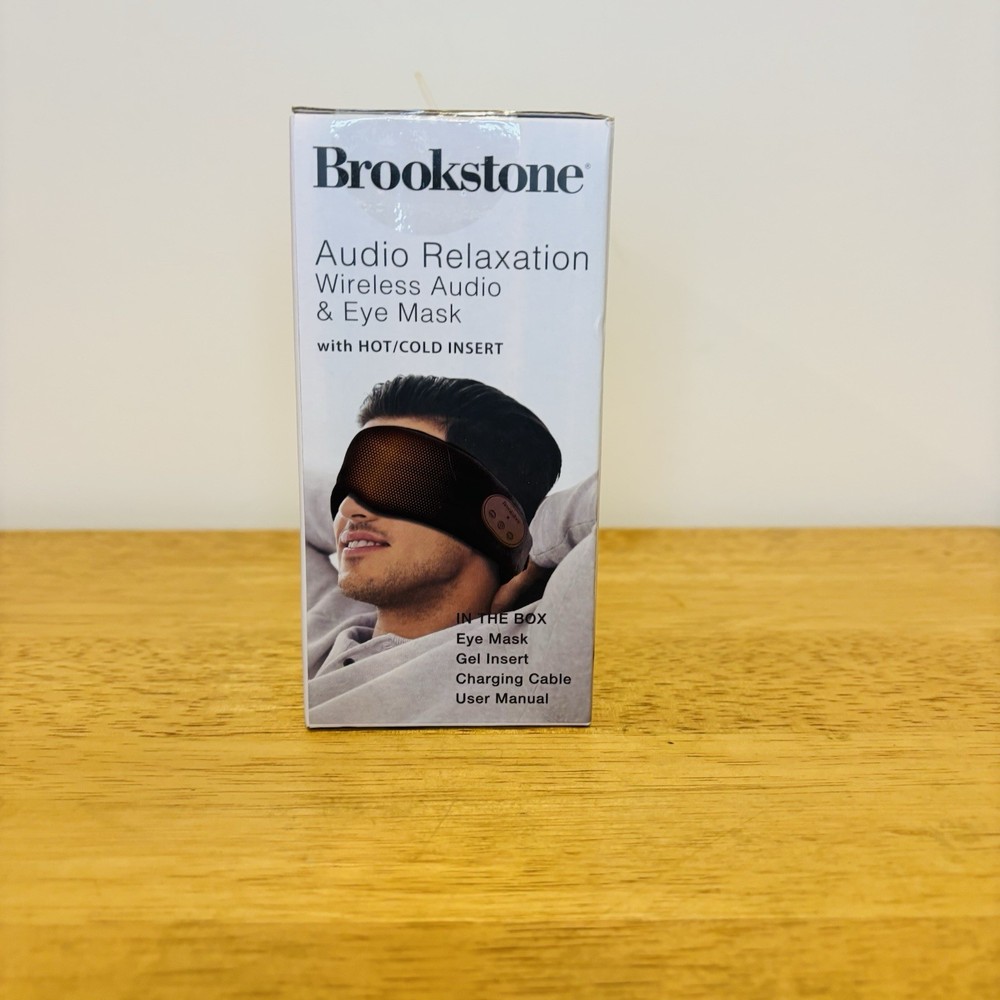 BROOKSTONE Wireless Bluetooth Audio Relaxation Eye Mask - New Sealed in Box