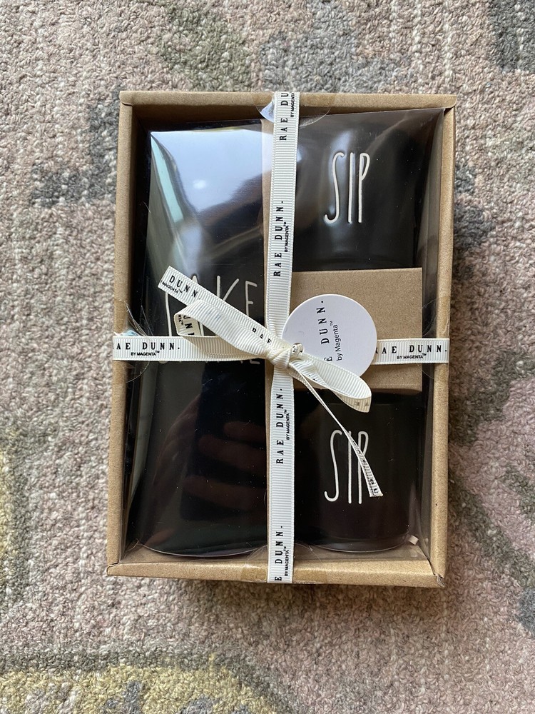 Rae Dunn Black SAKE SIP SIP Set