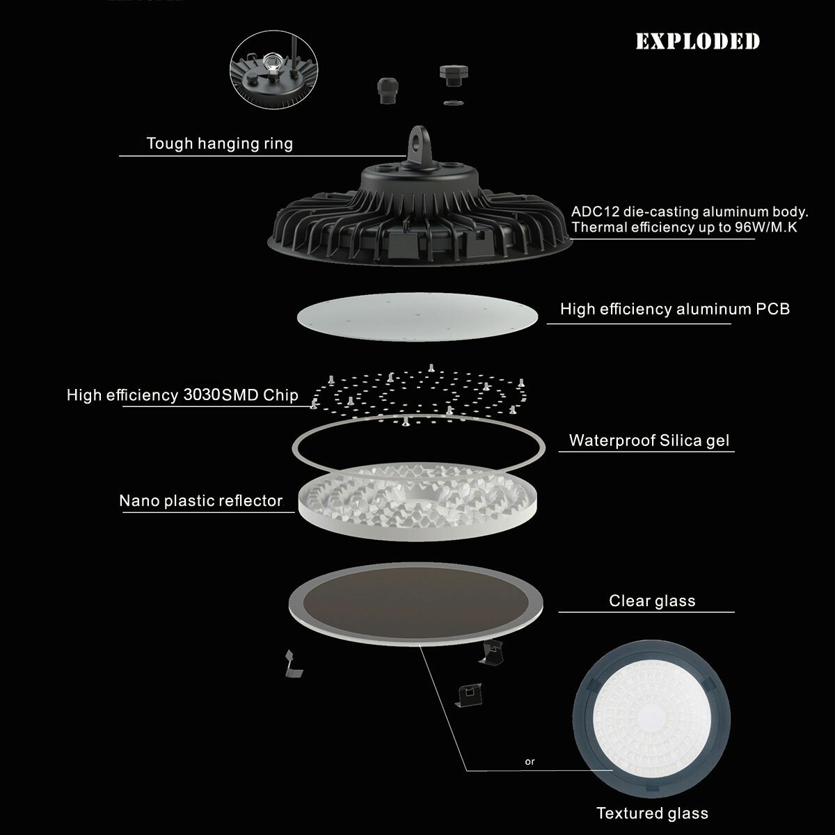 300W UFO Led High Bay Light Factory Warehouse Commercial Industrial Shop Light