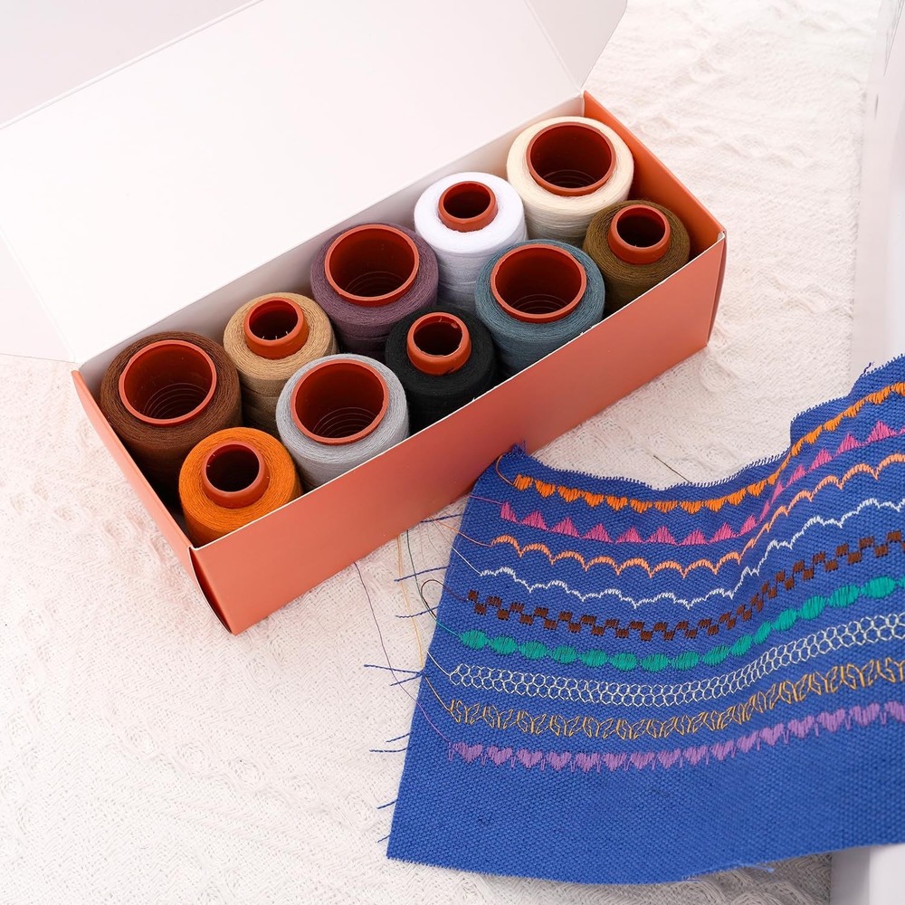 Sewing Thread Set, All Purpose Sewing Thread 40wt, 10 Spools Assorted Colors ...