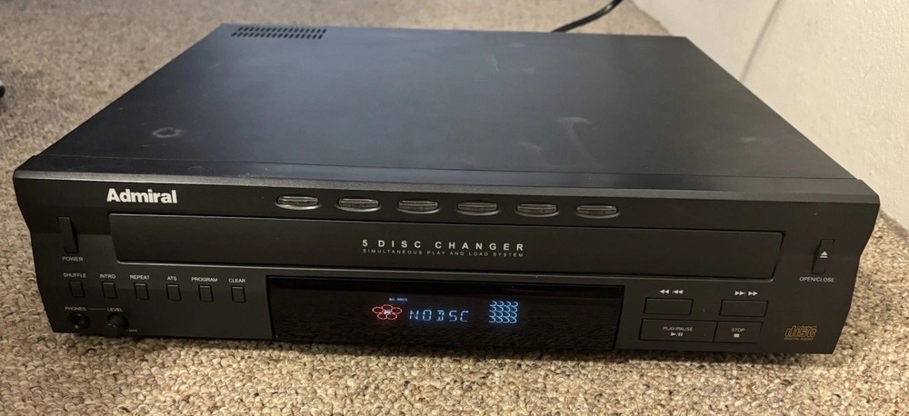 Admiral 5 Disc Changer CD Player Model GRD67219A | Tested | Fully Functional