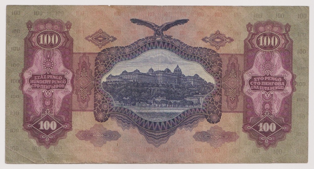 Vintage Hungary 100 Pango Banknotes, year 1930