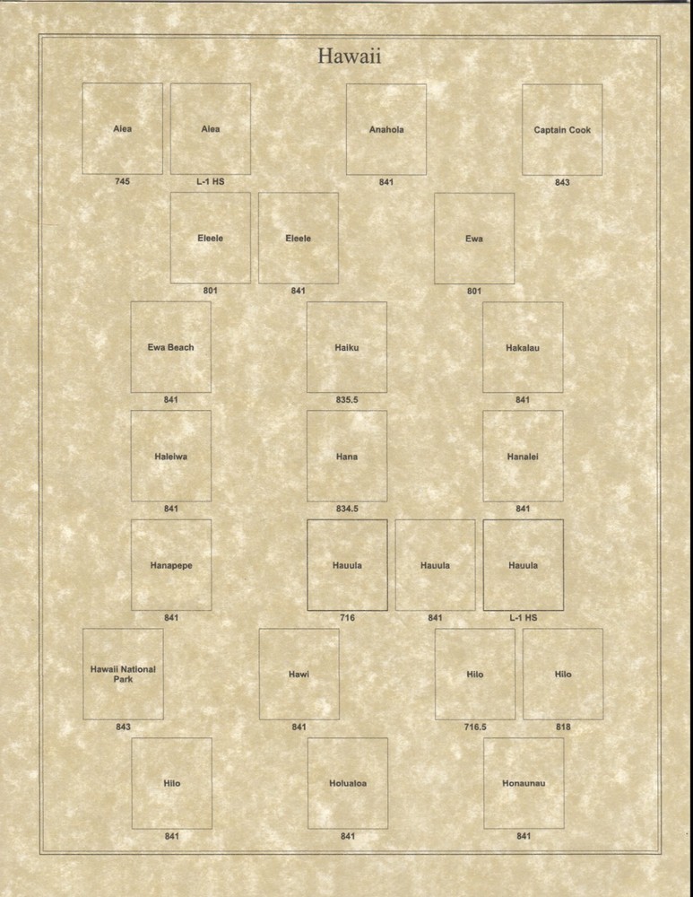 Hawaii Precancel Town & Type 5 Pages in Sheet Protectors