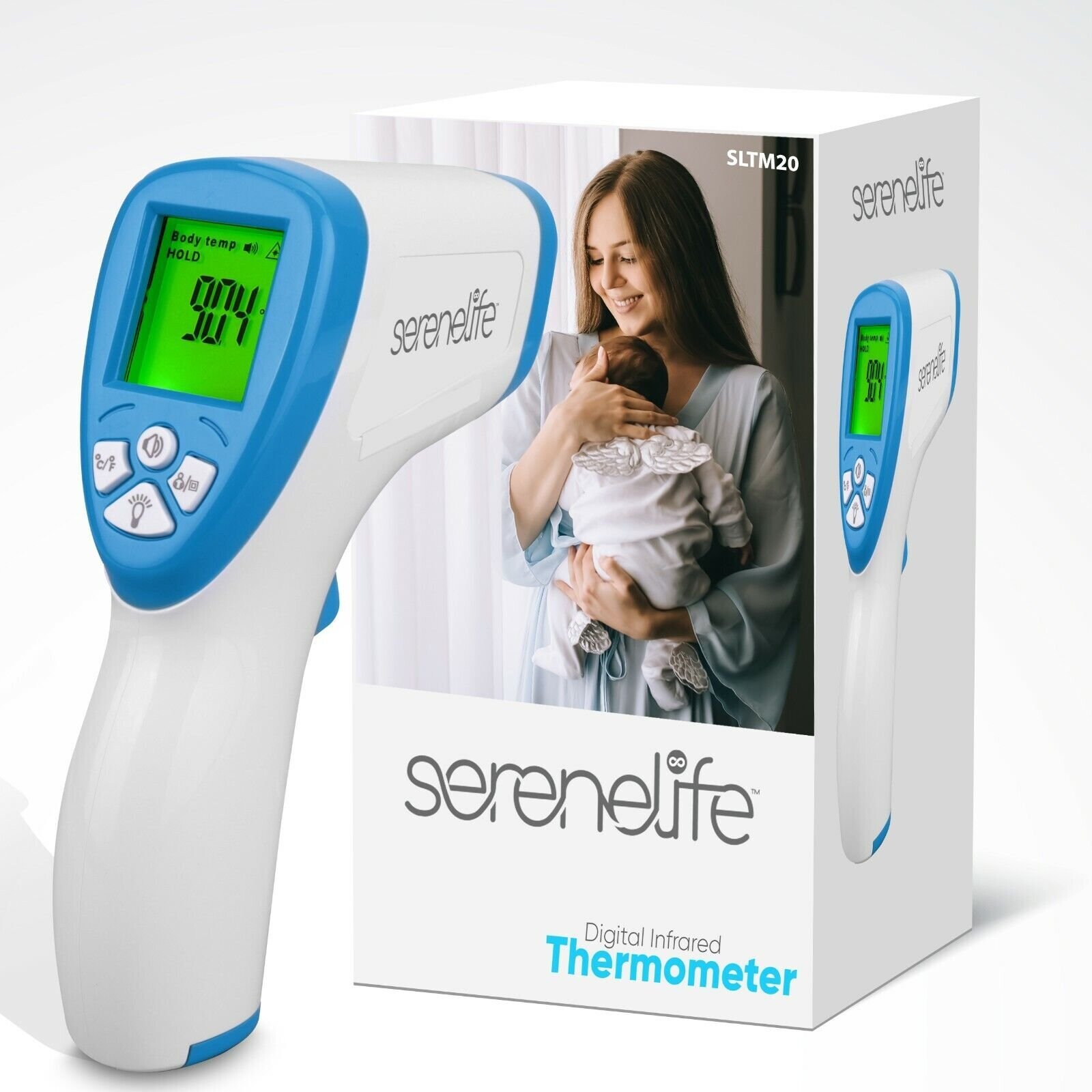 SereneLife Infrared Touchless Thermometer , Fever Alarm And Memory Recall