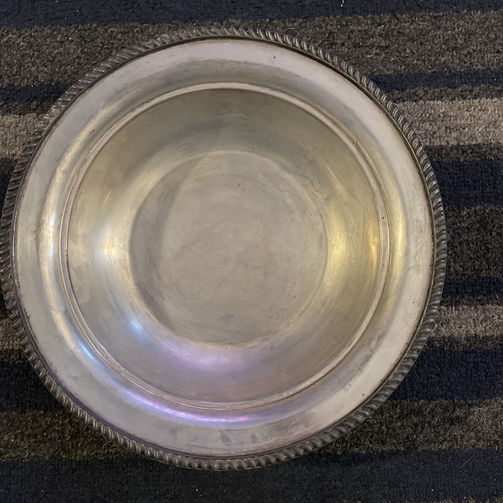 Vintage WORLD SILVER ON COPPER Serving bowl
