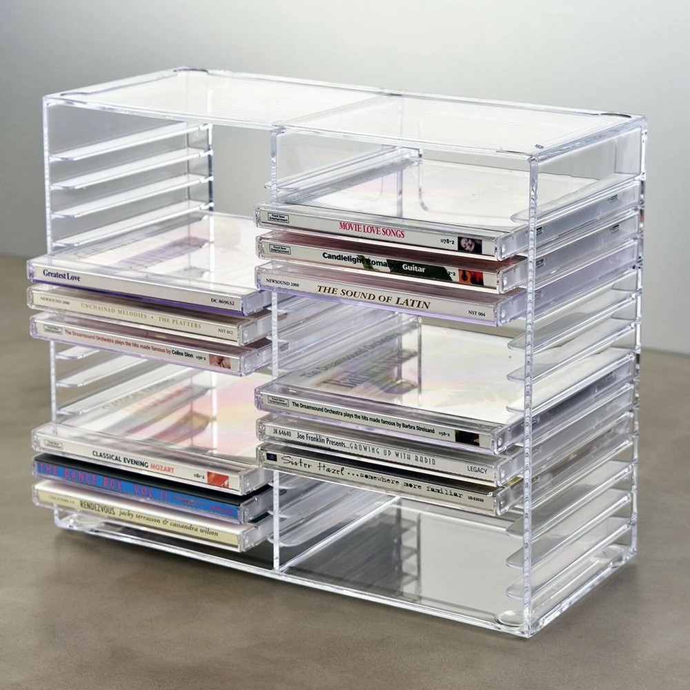 STORi Stackable Clear Plastic CD Holder - Holds 30 Standard CD Jewel Cases