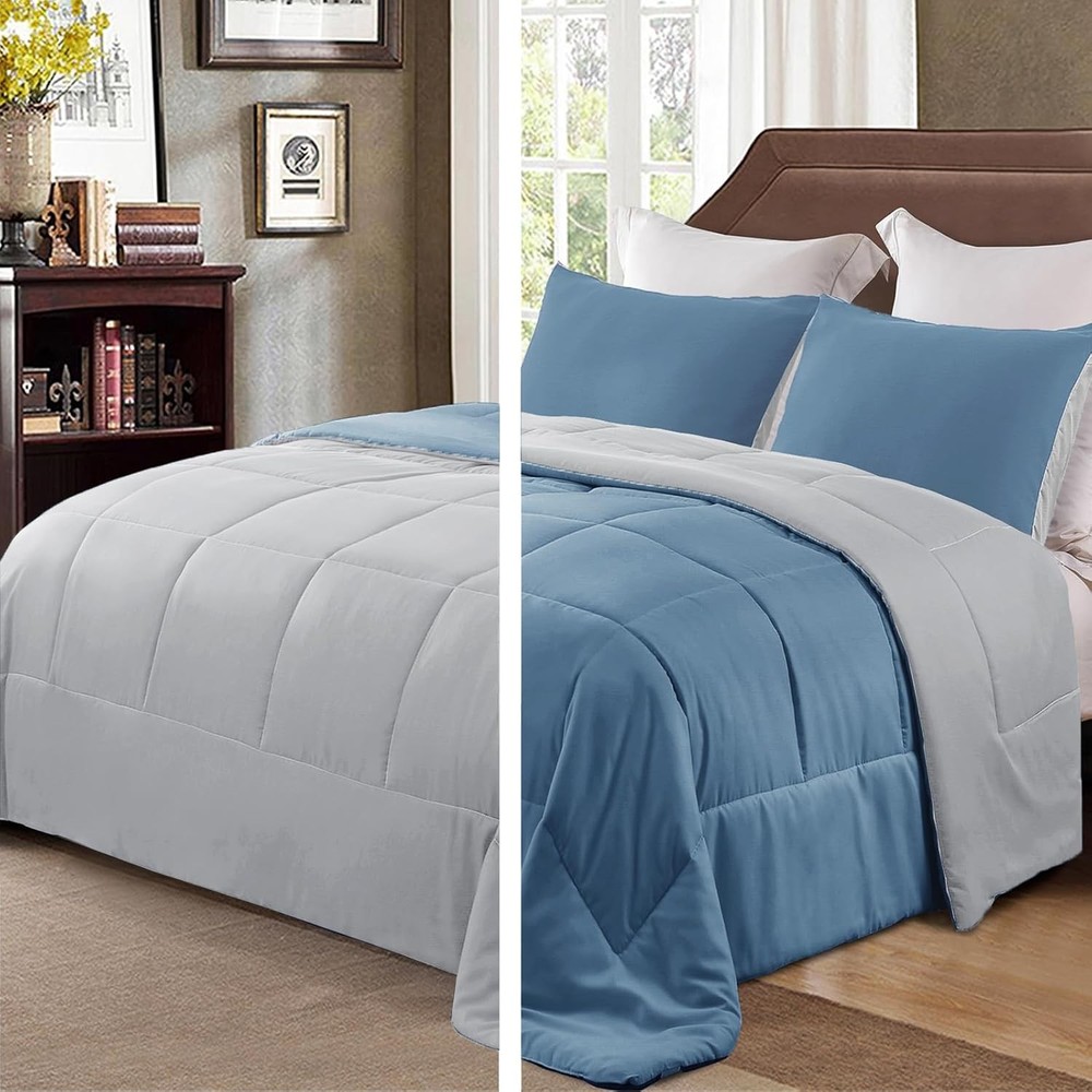 Lightweight Reversible Queen Size Comforter Set Down Alternative Comforter