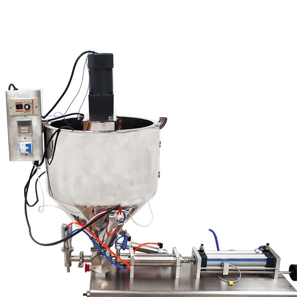 110V 100-1000ml Paste Liquid Heating Mixing Filling Machine Packer 1 Head