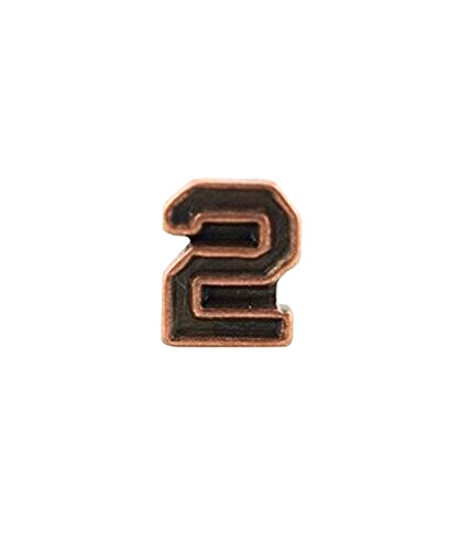 Number "2" 3/16" Bronze Ribbon Device (each)
