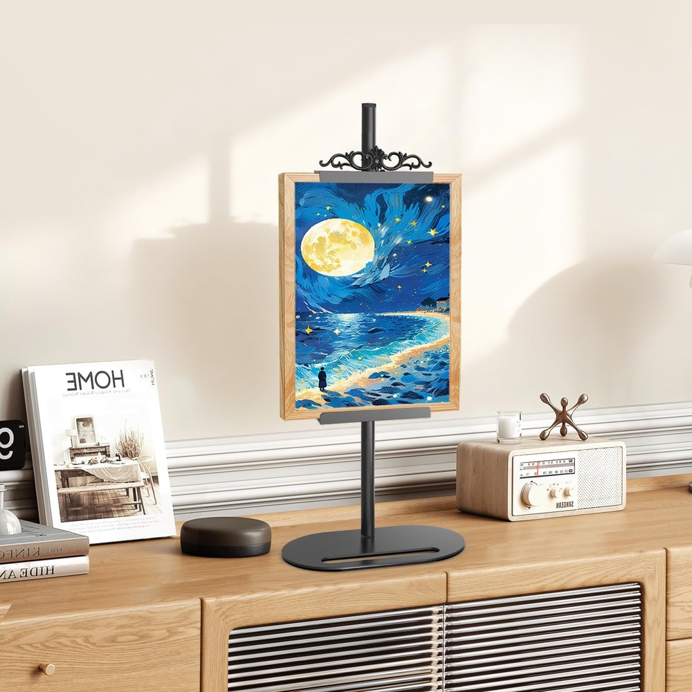 Adjustable Tabletop Picture Frame Stand with Removable Decorative Top,Metal D...
