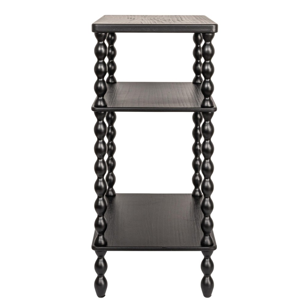Bobbin Leg Rectangle Wood Accent Table, Black