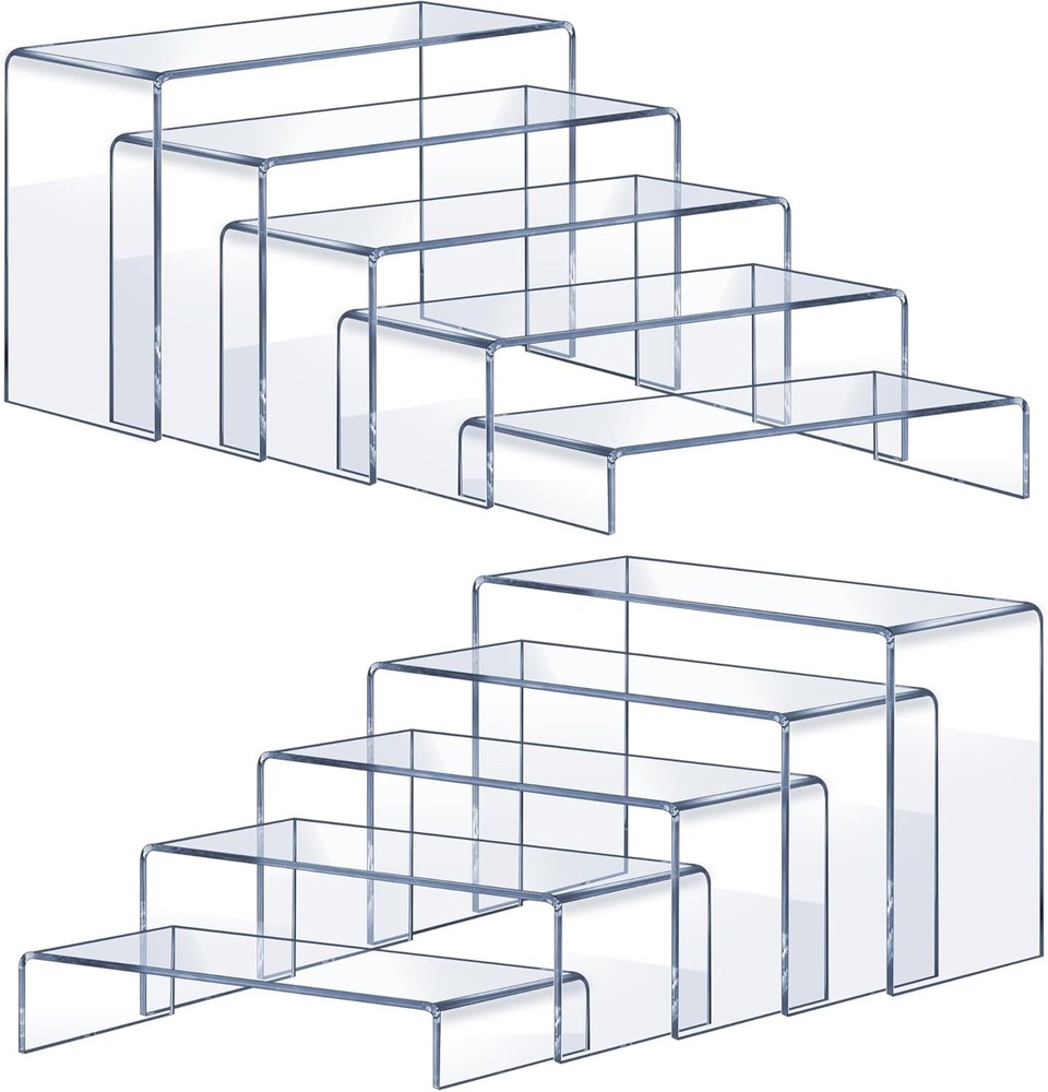 Clear Acrylic Display Risers 10 Pcs 2 Sets