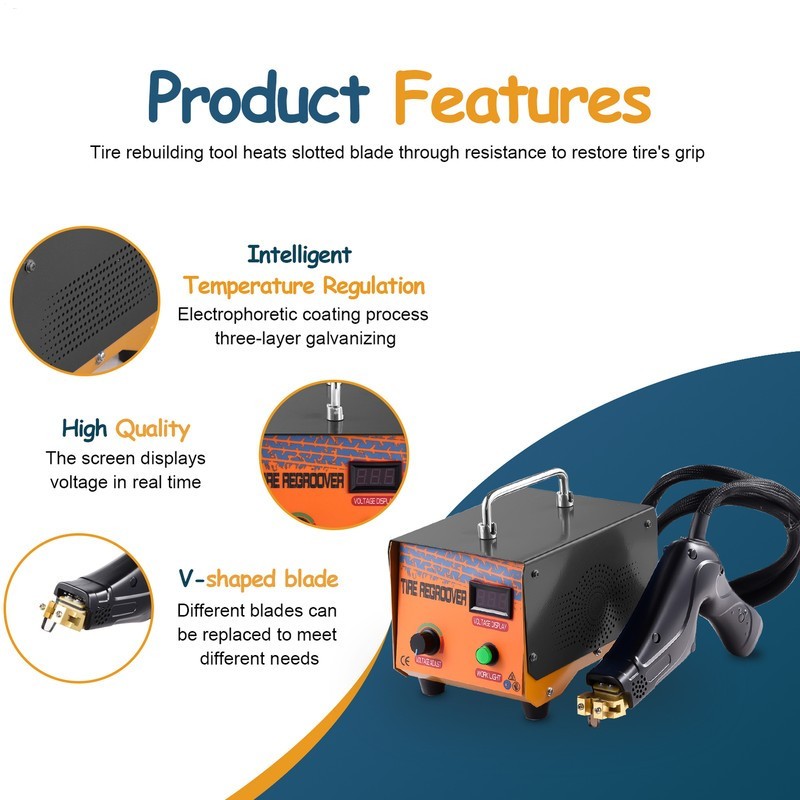 Tire Grooving Tool Cutter 1000W 110V, Professional Tire Groover Heated Machine--