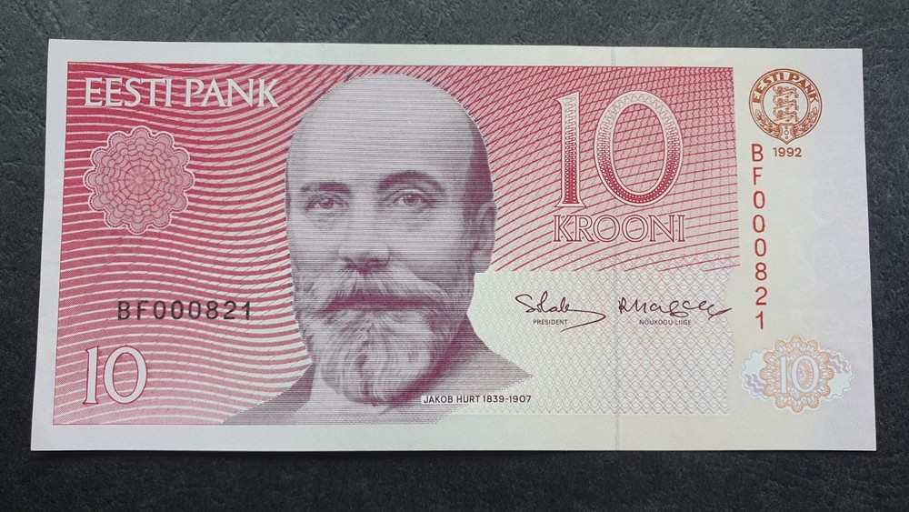 ESTONIA 10 krooni 1992, P-72b,  UNC, BF