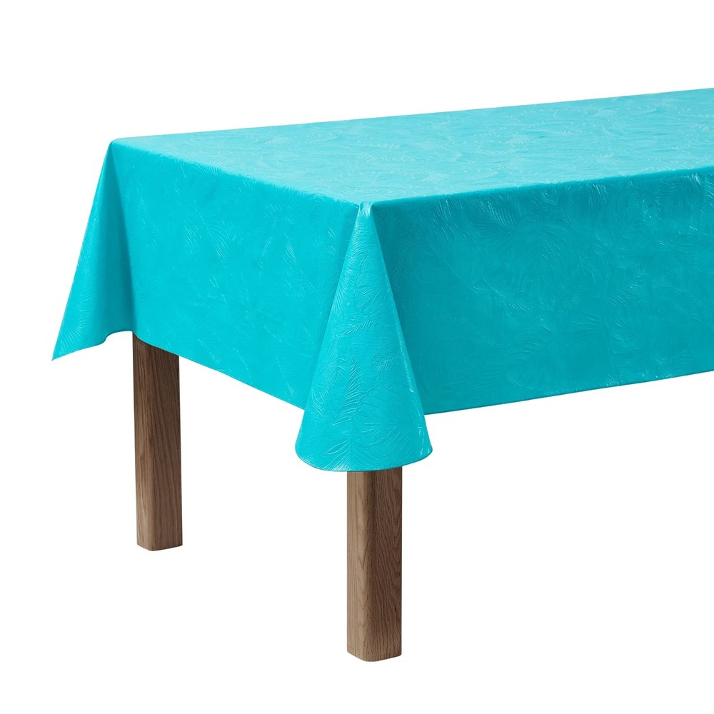 Mainstays 60" x 102" PEVA Rectangular Tablecloth - Leaf Embossed Aqua