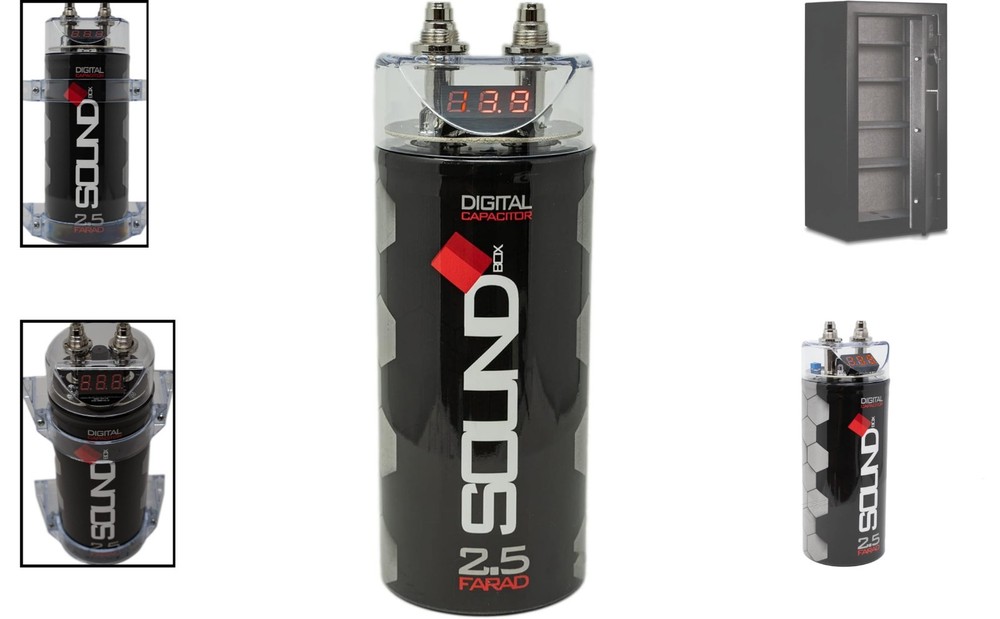 2.5 Farad Rectangular Capacitor for Car Audio – 2500 Watts - Durable Aluminum