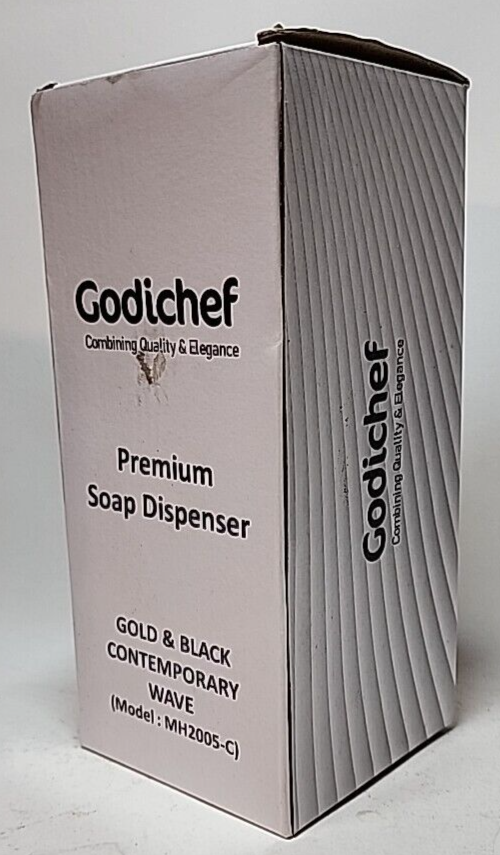 Godichef Soap Dispenser Gold & Black Comtemporary Wave