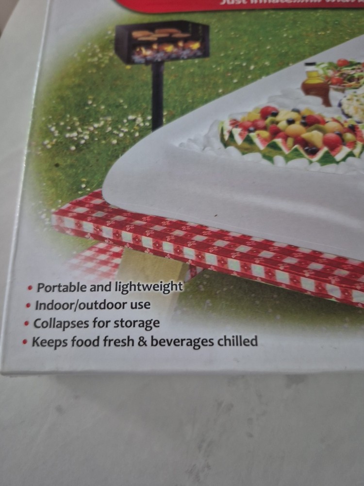 Inflatable Serving Bar with Drain Plug/White/ New