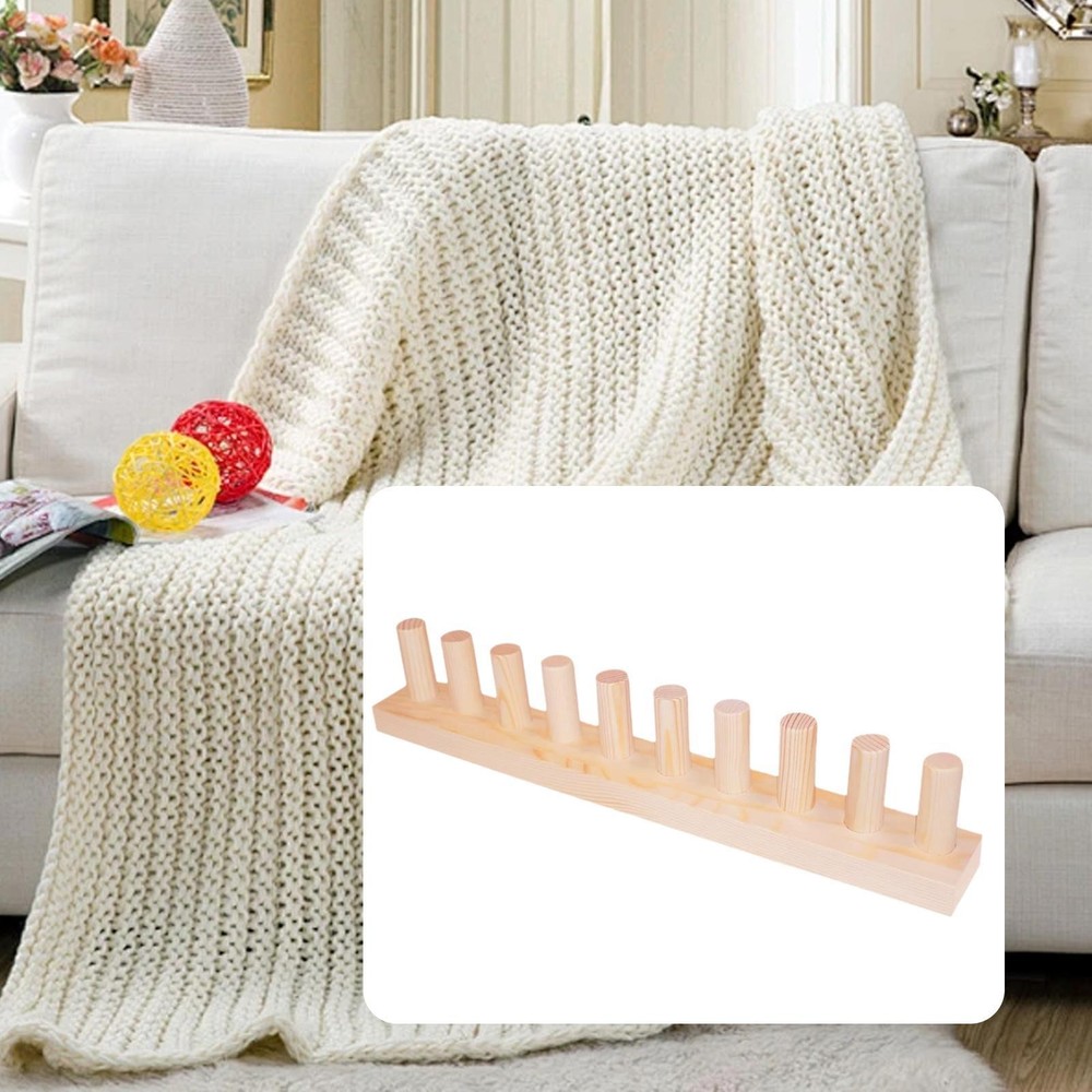 Wooden Knitting Loom Kit Weaving Loom DIY Blanket Frame Beginner Friendly