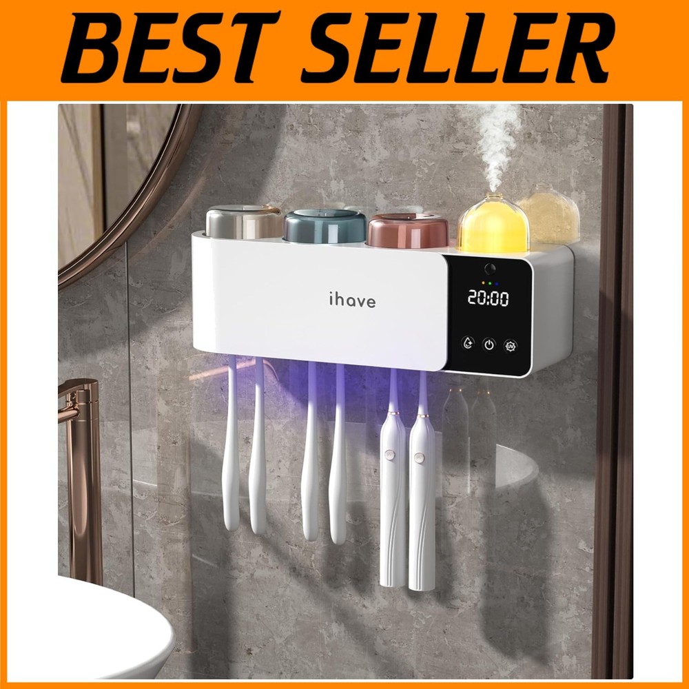 UV Toothbrush Sanitizer & Holder with Aromatherapy Diffuser