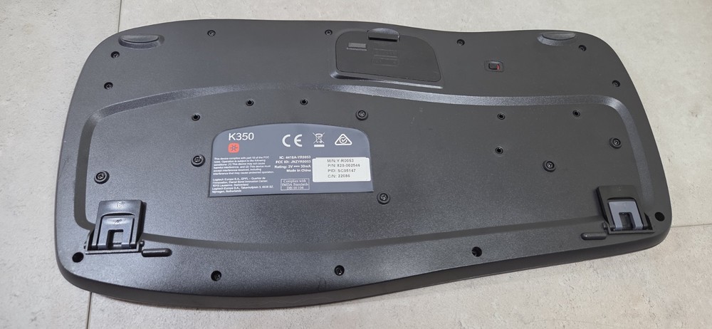 Logitech K350 Wave Ergonomic Wireless Keyboard with Unifying USB Dongle