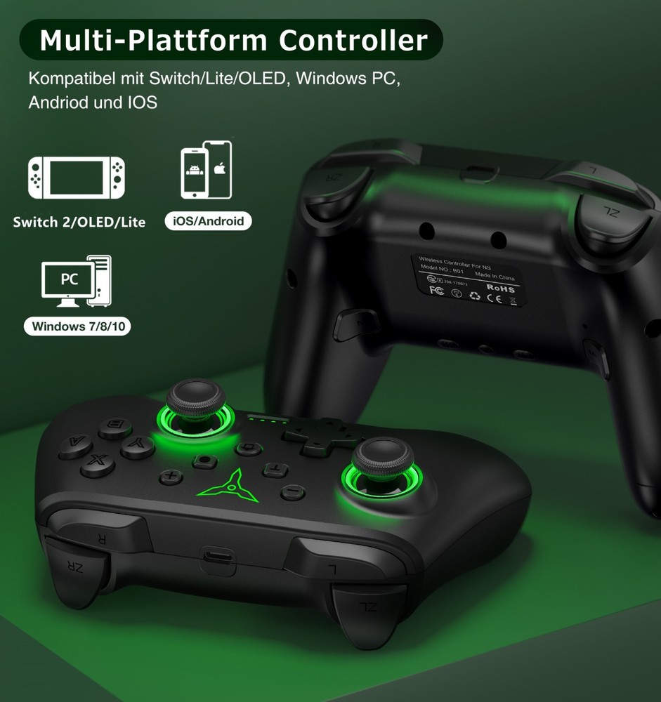 2Packs Switch 2 Controller Wireless Pro Controller For Nintendo Switch 2/1/OLED