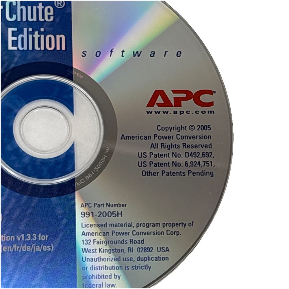 APC PowerChute Personal Edition Software CD 991-2005E 2003