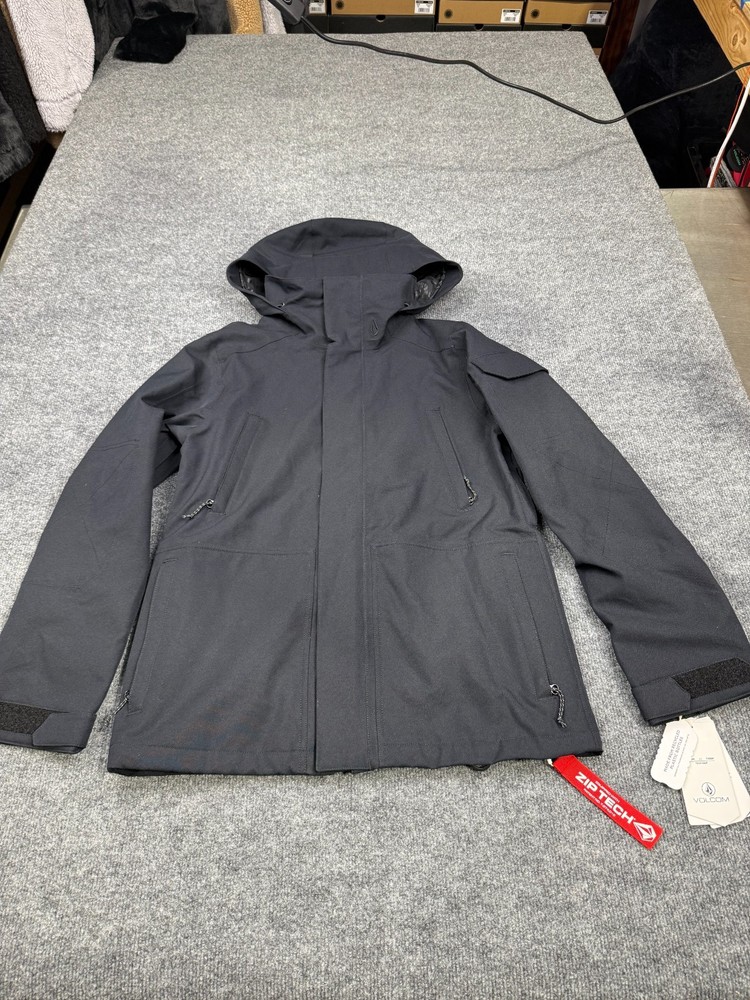 Volcom Men’s Snow Jacket Zip Tech Performance Waterproof Black Ski Coat