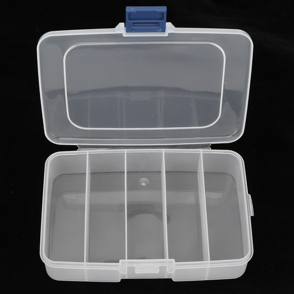5 Grids Organizer Box Clear Visible Plastic Compartment Box Case