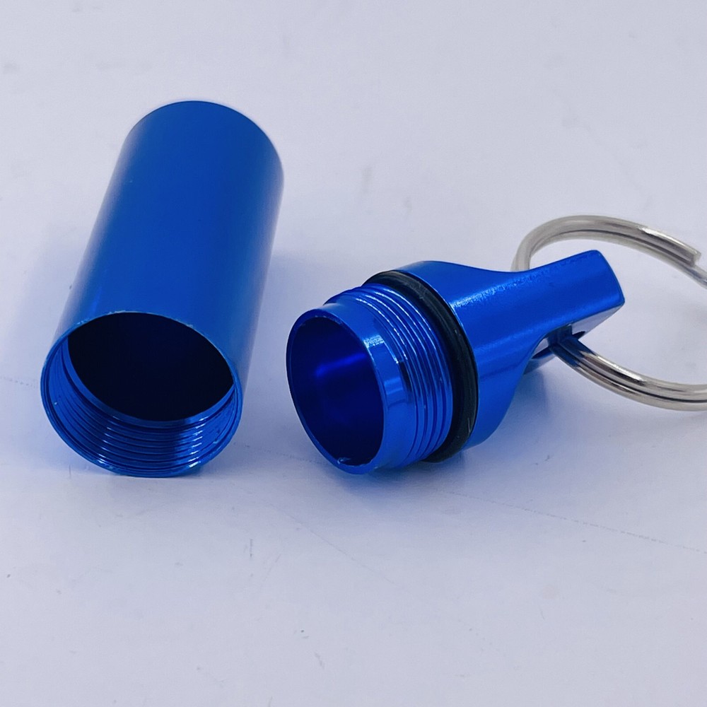 5pcs Waterproof Mini Pill Box Case Holder Container Metal Capsule Tool Keychain