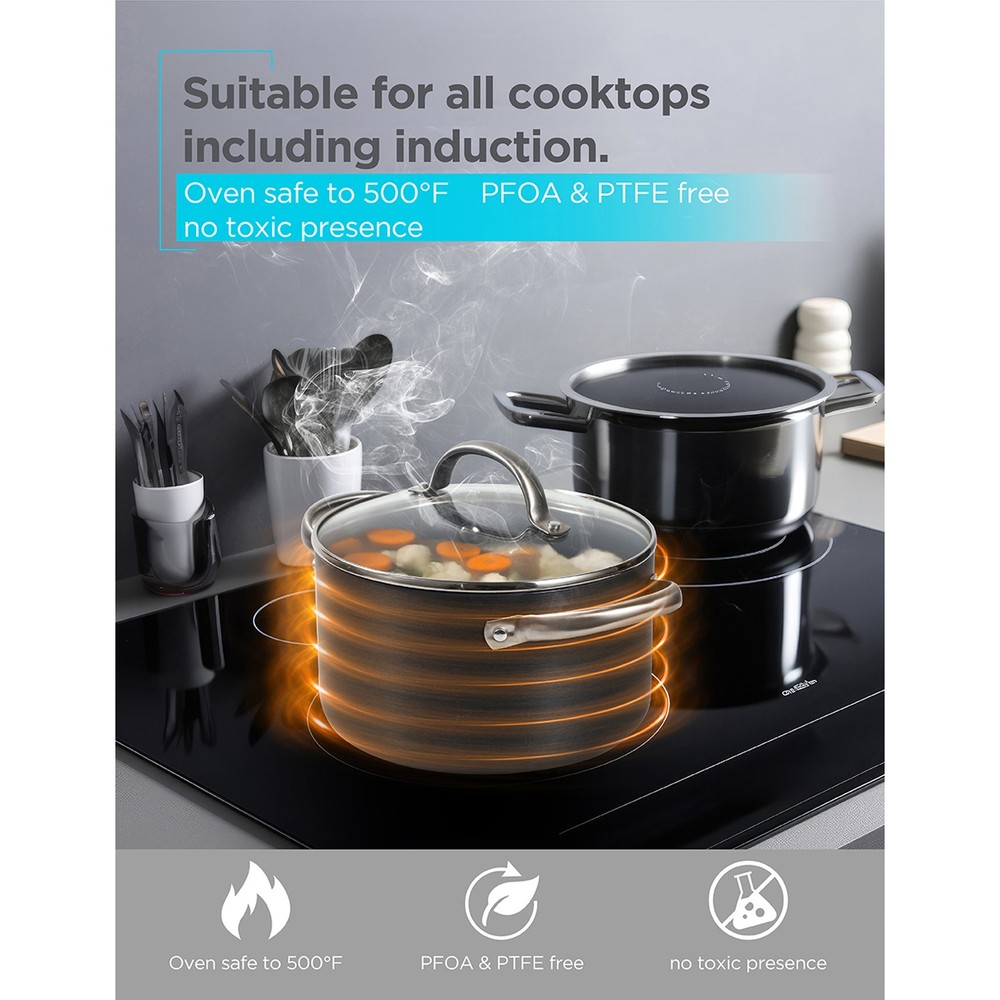 12-Piece Ceramic Aluminum Cookware Set