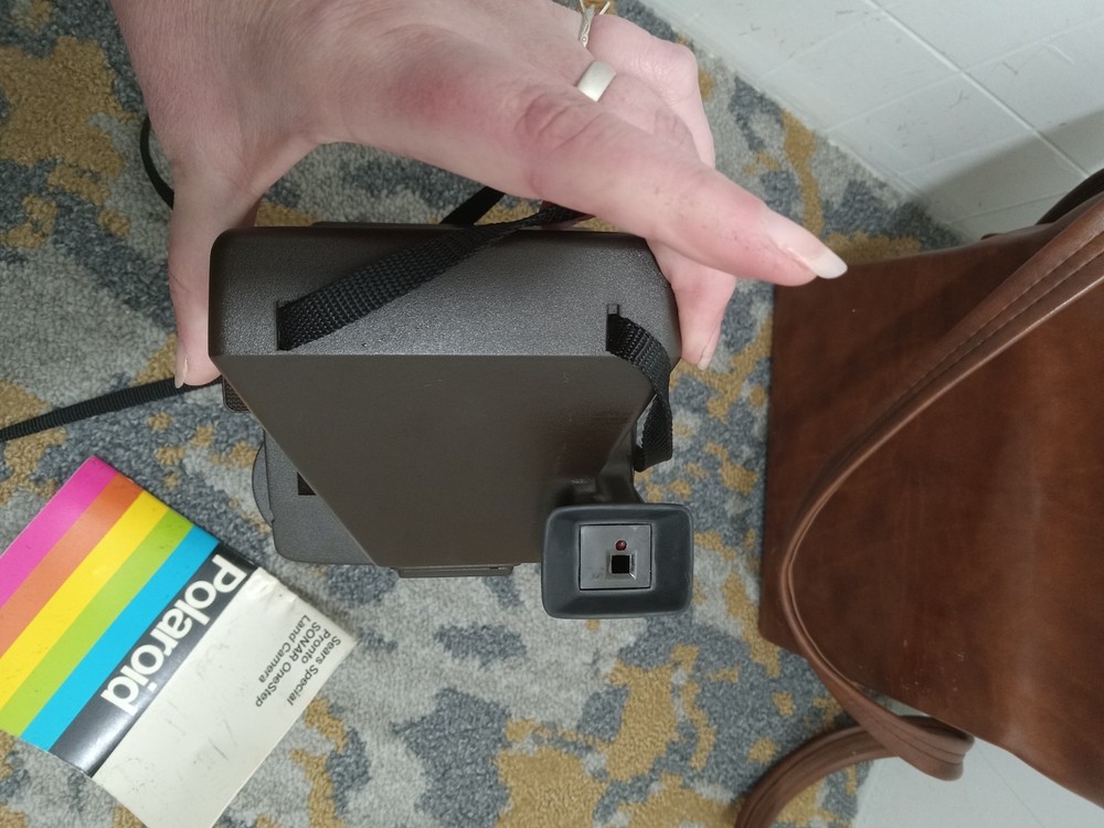 VTG POLAROID CAMERA SONAR ONE STEP SEARS SPECIAL with bag Instructions UNTESTED