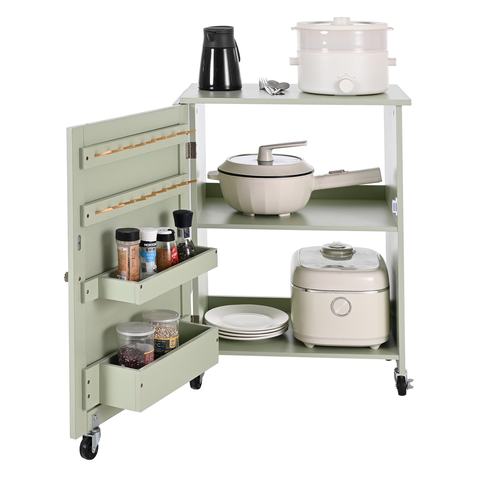 Uimoso Folding Multipurpose Sewing Table with Compact Design, Light Green