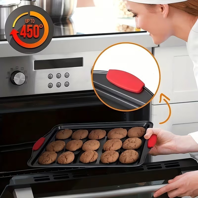 3PCS Kitchen Oven Baking Pans Nonstick Baking Sheets Set Metal Bakeware