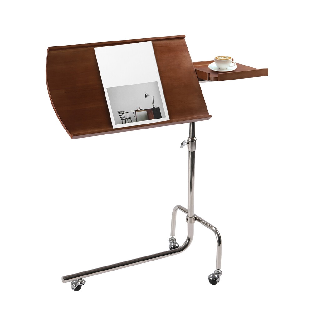 Angle Height Adjustable Rolling Laptop Desk Sofa Bed Tray Notebook Table Stand