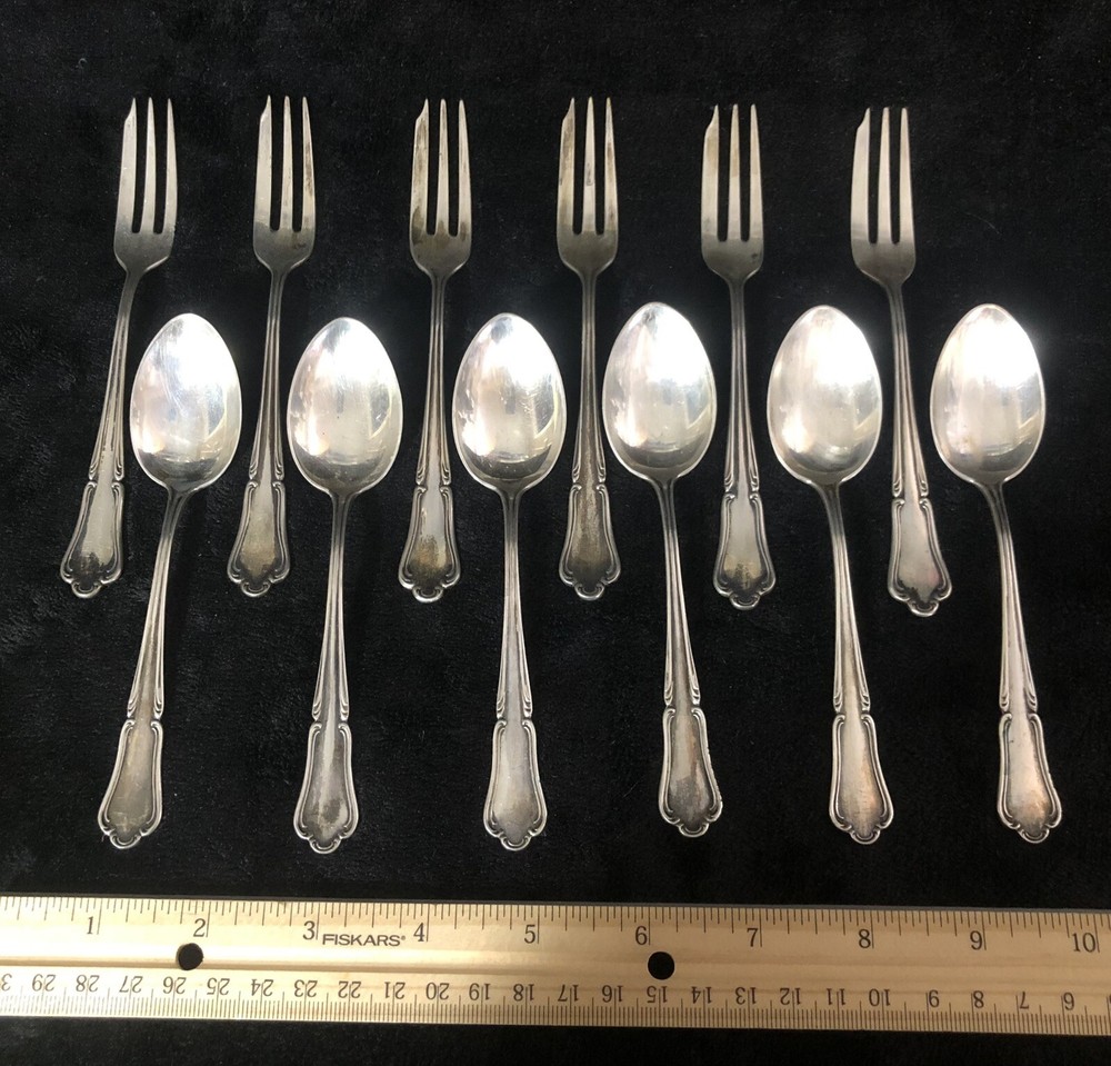 SET - 6 Forks & 6 Spoons - Austrian .800 Silver Ware