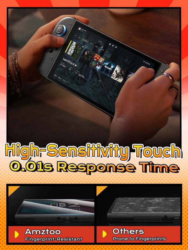 Screen Protector for Switch 2, 10H Military Grade Protection transparent