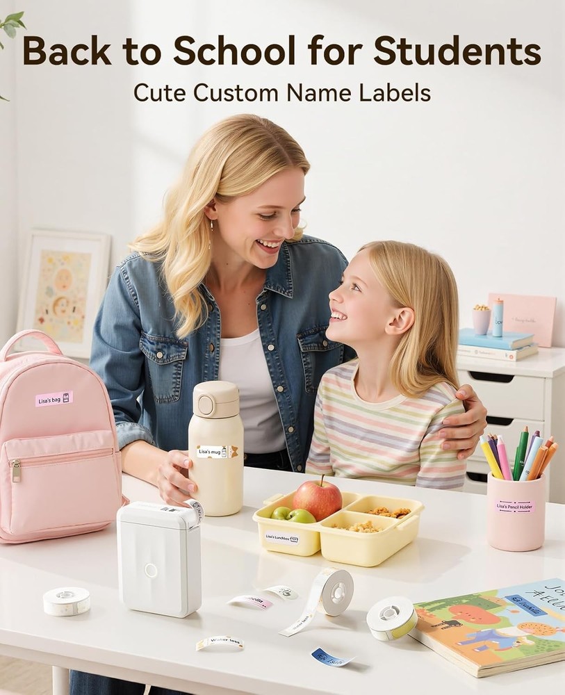 NIIMBOT Label Maker Machine Bluetooth Label Printer for School Home Office Organ