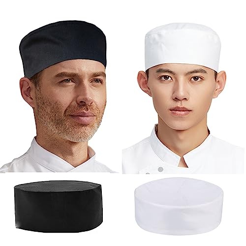 2 Pcs Unisex Vent Chef Hats Adjustable Kitchen Cooking One Size Multicolor