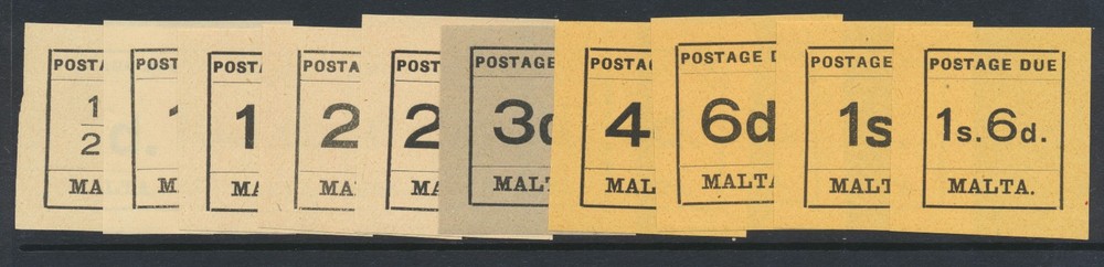 Malta 1925 ½d-1/6 D1-D10 Mint u/m Cat £60