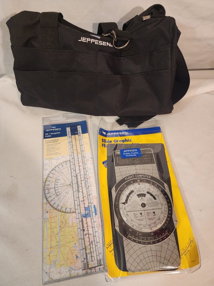 Jeppesen Flight Computer PN-1 Navigation Plotter Bag Lot