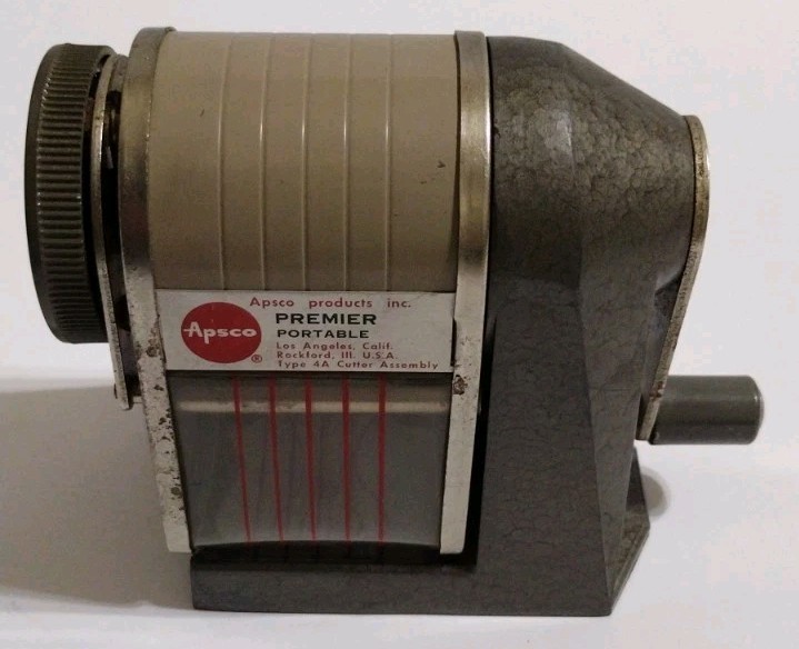 Vintage APSCO Premier Portable 4A Cutter Assembly Pencil Sharpener